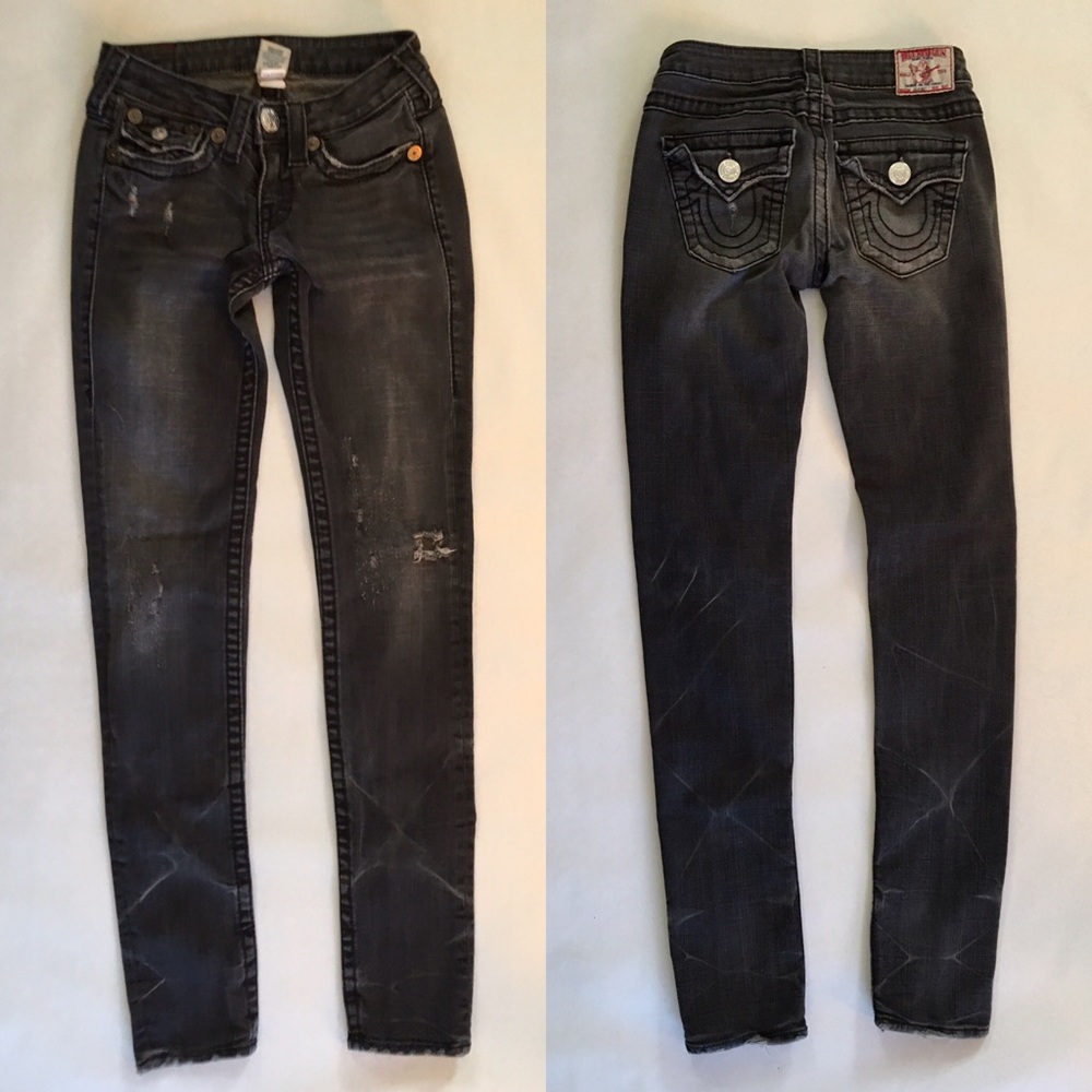 True Religion Black Julie Big T Skinny Jeans